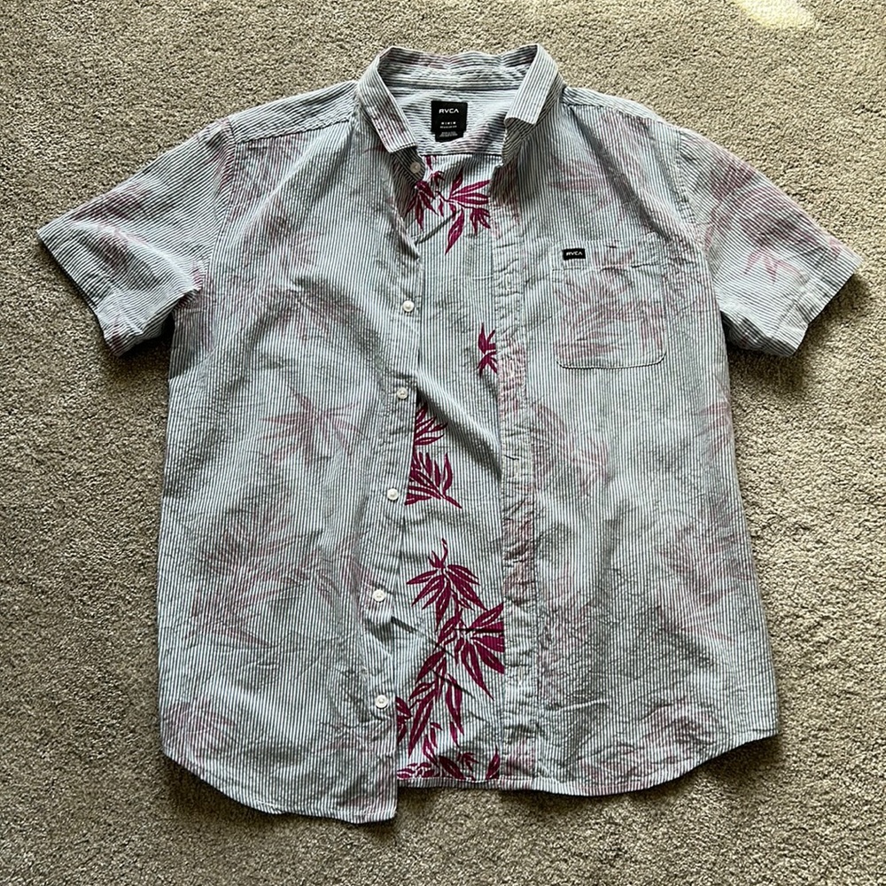 RVCA Button Down with Leaf Design